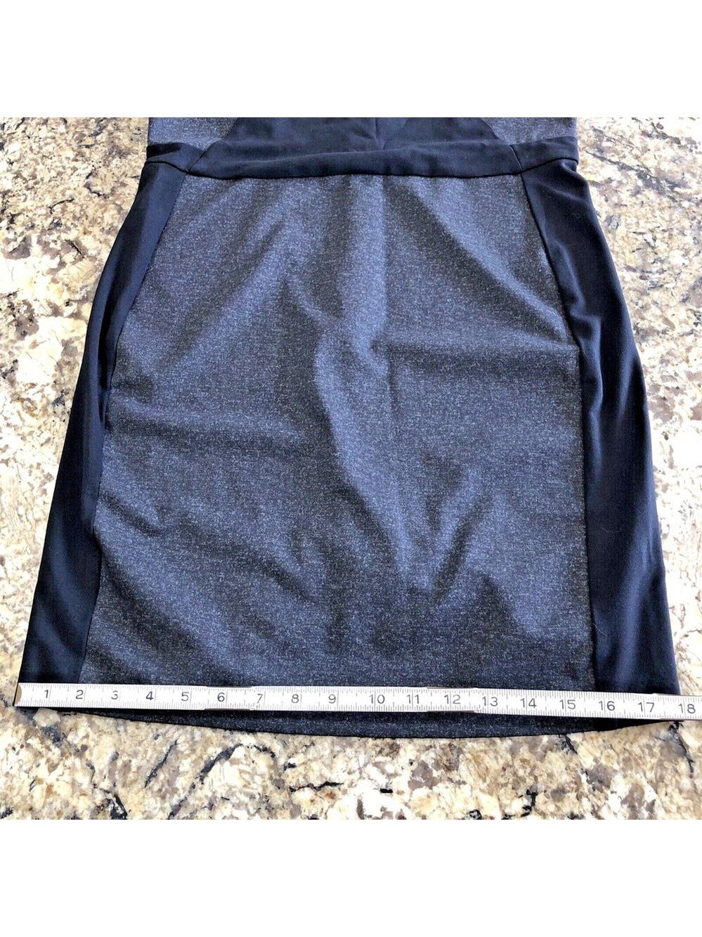 Large Kenneth Cole Womens Dress Black And Grey Zipper Back Knee Length Stretchy - Picture 9 of 11